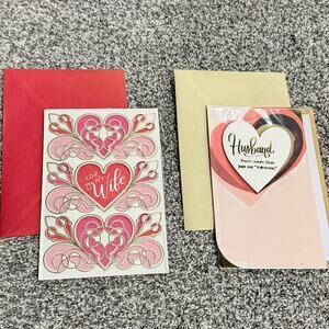Set of 2, HALLMARK, Husband, Wife Valentine's Day Cards